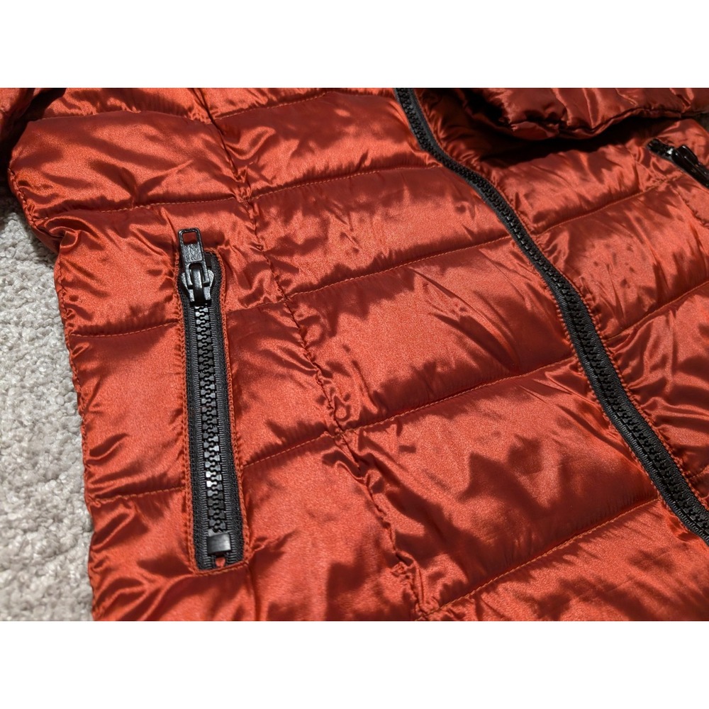 ANA A NEW APPROACH Packable Puffer Jacket Women's Size M Orange Metallic Zip Up - Picture 4 of 7